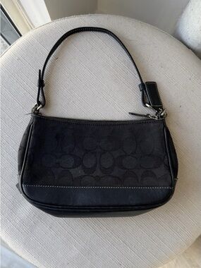 Coach Black Signature Jacquard Mini Shoulder Bag